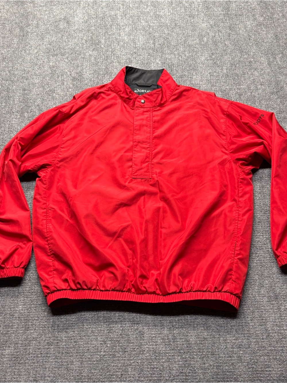 FootJoy DryJoys Jacket Mens XL Red Golf 1/2 Zip Long Sleeve Windbreaker